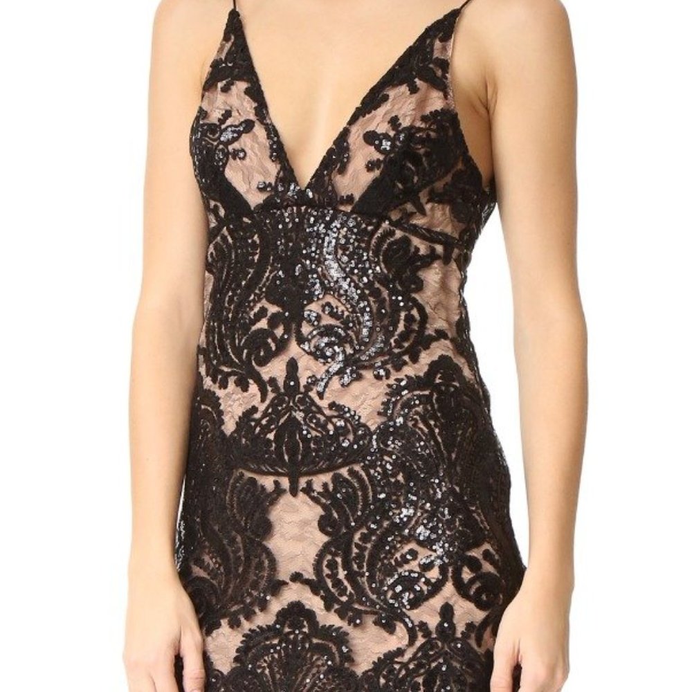 Free People Black Lace Mini Dress